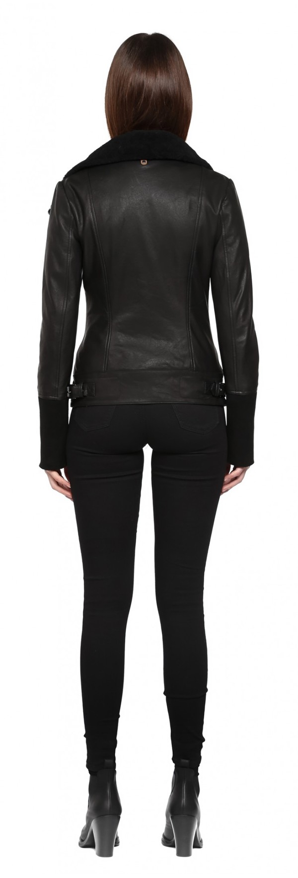 Mackage Safira Black Washed Leather Moto Jacket Mackage Safira Black Washed Leather Moto Jacket