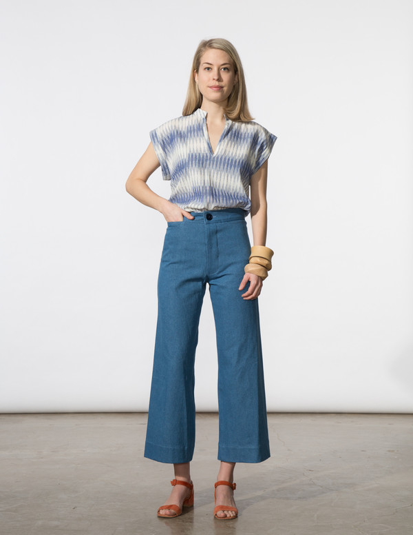 SBJ Austin Angela Pant in Blue Denim SBJ Austin Angela Pant in Blue Denim