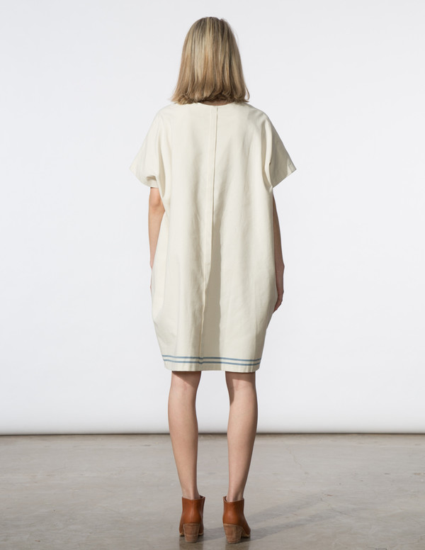 SBJ Austin Mary Dress in Cream/Blue Stripe SBJ Austin Mary Dress in Cream/Blue Stripe