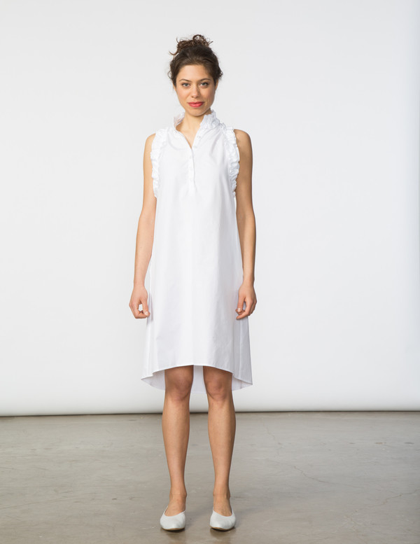 SBJ Austin Tracey Dress in White Poplin SBJ Austin Tracey Dress in White Poplin