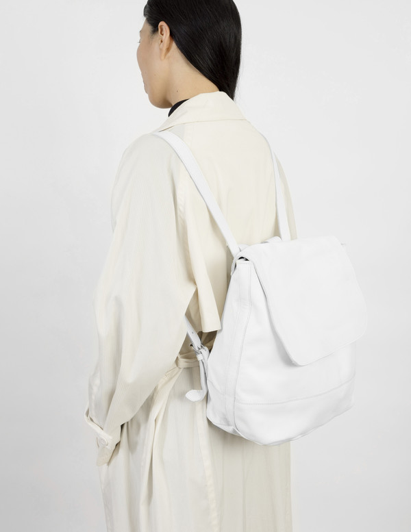 Clyde Leather Room Backpack - White Clyde Leather Room Backpack - White