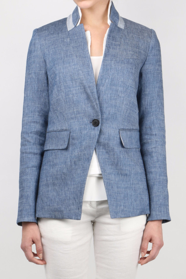 Veronica Beard Orchid Upcollar Jacket w/ White Upcollar Dickey Veronica Beard Orchid Upcollar Jacket w/ White Upcollar Dickey