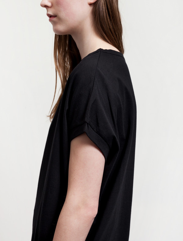 Ys by Yohji Yamamoto Cap Sleeve T-Shirt Black Ys by Yohji Yamamoto Cap Sleeve T-Shirt Black