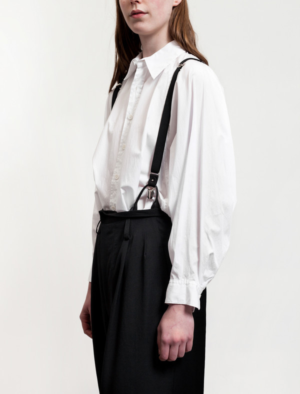 Ys by Yohji Yamamoto Suspender Trousers Gabardine Black Ys by Yohji Yamamoto Suspender Trousers Gabardine Black