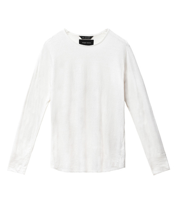 Men's Wings + Horns Knit Silk Jersey L/S WHT Men's Wings + Horns Knit Silk Jersey L/S WHT