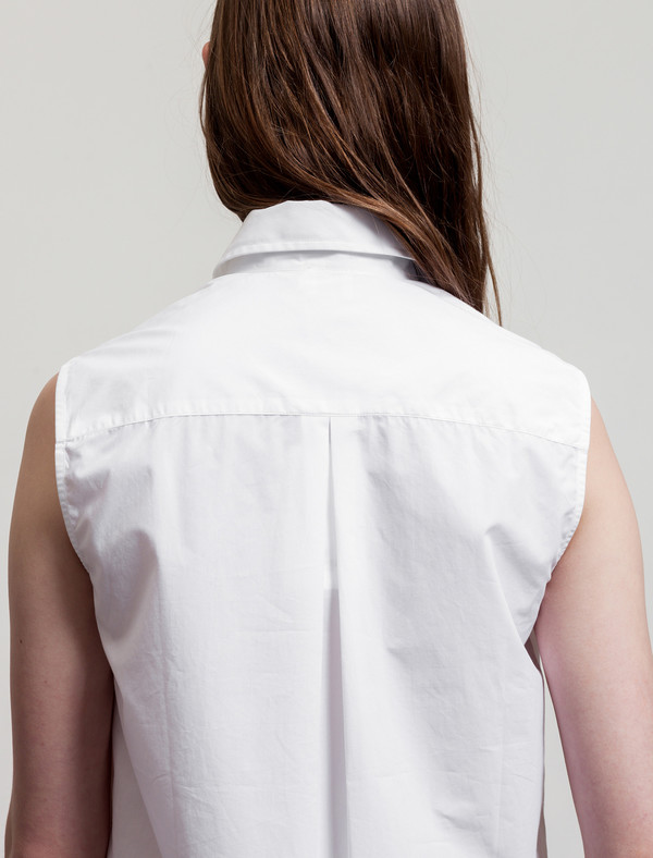 Sunspel Sleeveless Shirt White Sunspel Sleeveless Shirt White