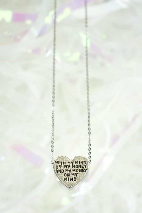 ERICA WEINER Heartbeats Necklace "With My Mind On My Money And My Money On My Mind" ERICA WEINER Heartbeats Necklace "With My Mind On My Money And My Money On My Mind"