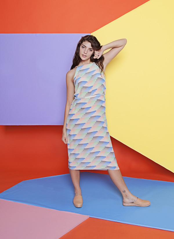 Dusen Dusen Gradient Stripe High Neck Dress Dusen Dusen Gradient Stripe High Neck Dress