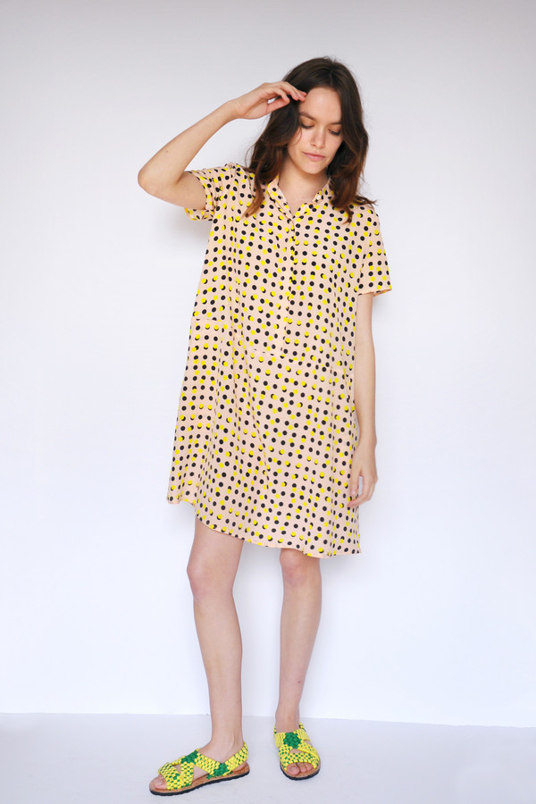 Dusen Dusen Peach Double Dot Oversize Tee Dress Dusen Dusen Peach Double Dot Oversize Tee Dress