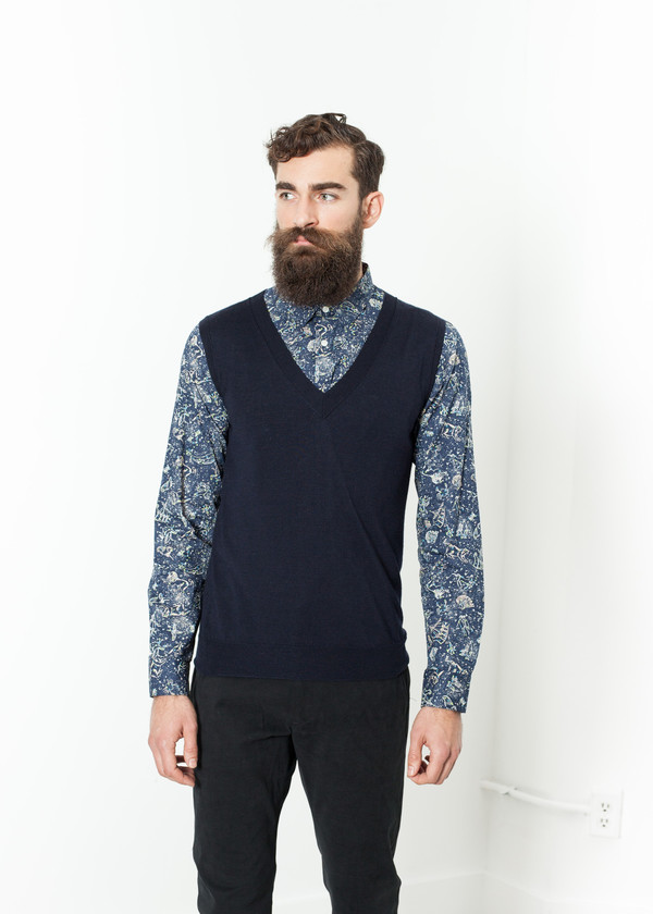 Mauro Grifoni Basic Gilet in Navy Mauro Grifoni Basic Gilet in Navy