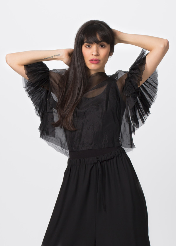 Louiza Babouryan Ruffle Sleeve Top Louiza Babouryan Ruffle Sleeve Top
