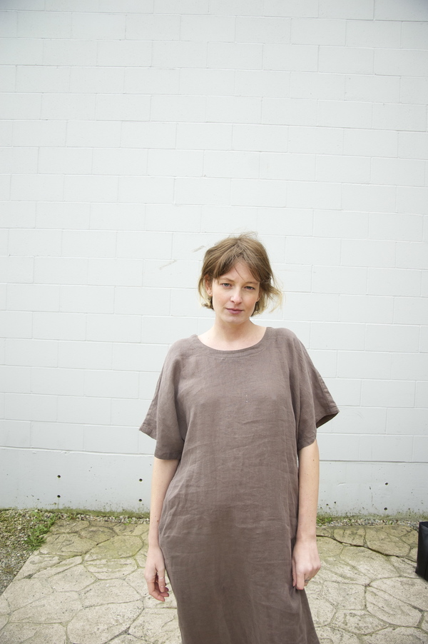 Black Crane Linen Long Dress Black Crane Linen Long Dress