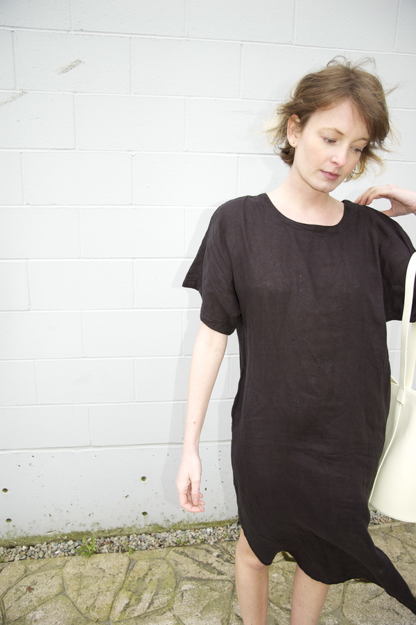 Black Crane Linen Long Dress Black Crane Linen Long Dress