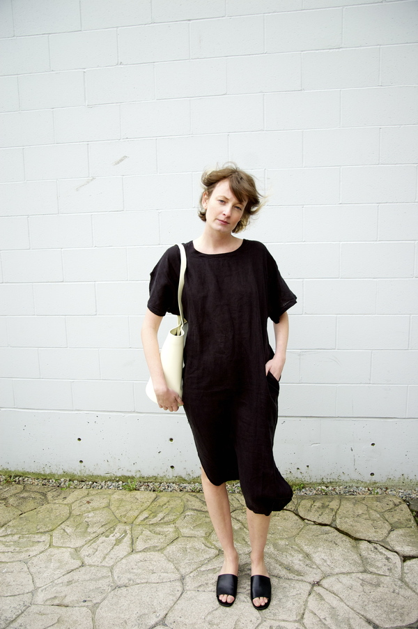 Black Crane Linen Long Dress Black Crane Linen Long Dress