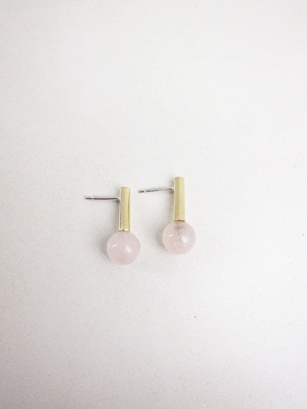 Quarry Adnat Earrings, Rose Quartz Quarry Adnat Earrings, Rose Quartz