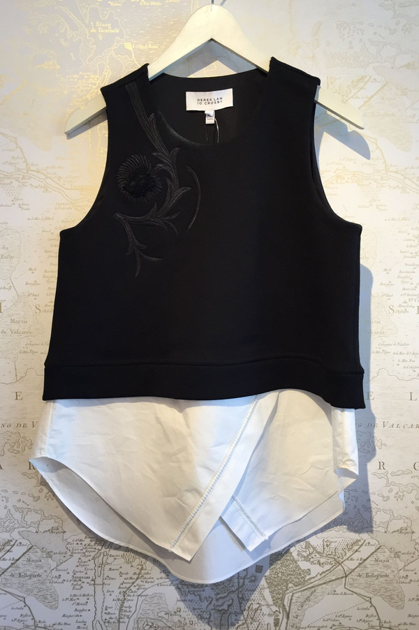 Derek Lam 10 Crosby 2 in 1 embroidered top Derek Lam 10 Crosby 2 in 1 embroidered top