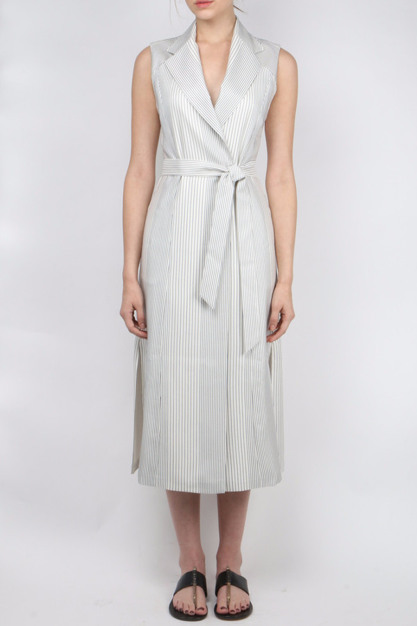 Atea Oceanie Sleeveless Striped Trench Dress Atea Oceanie Sleeveless Striped Trench Dress