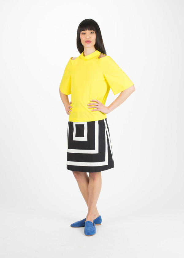 Odeeh A-Line Box Print Skirt Odeeh A-Line Box Print Skirt