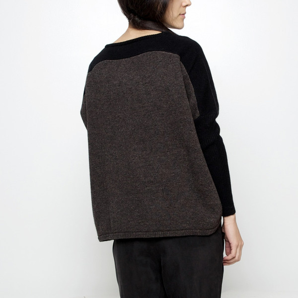 7115 by Szeki Cocoon Sweater FW15 - Black/Brown 7115 by Szeki Cocoon Sweater FW15 - Black/Brown