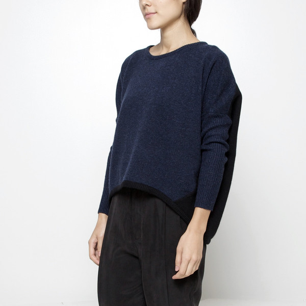 7115 by Szeki Cocoon Sweater FW15 - Navy/Black 7115 by Szeki Cocoon Sweater FW15 - Navy/Black