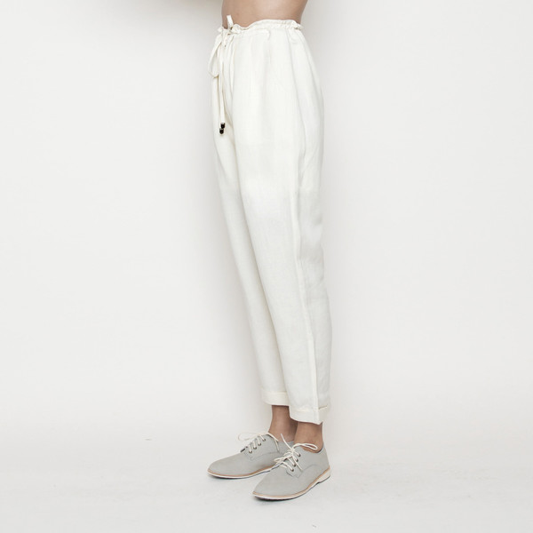 7115 by Szeki Drawstring Relaxed Pant- Cream SS16 7115 by Szeki Drawstring Relaxed Pant- Cream SS16