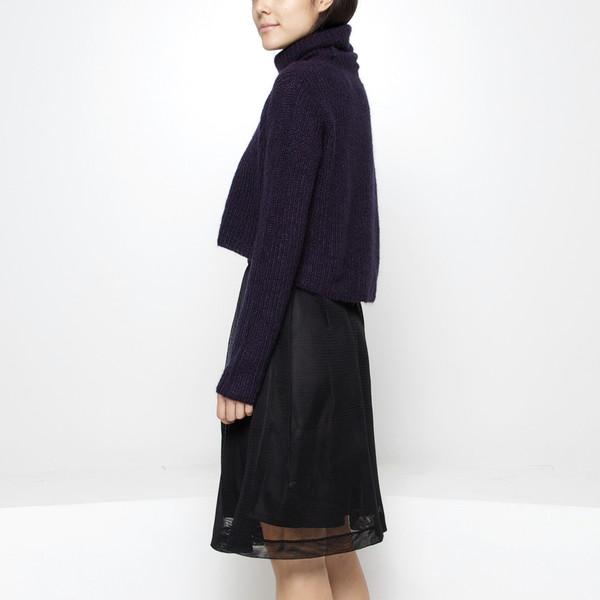 Mohair Turtleneck Cropped Sweater FW15 - Indigo Mohair Turtleneck Cropped Sweater FW15 - Indigo