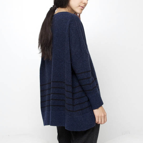 7115 by Szeki Oversized Striped Sweater 7115 by Szeki Oversized Striped Sweater