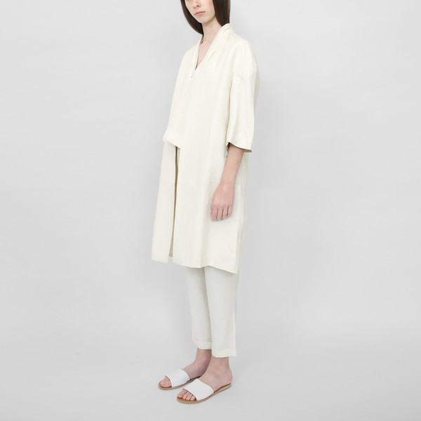 7115 by Szeki Structured Linen Long Coat 7115 by Szeki Structured Linen Long Coat