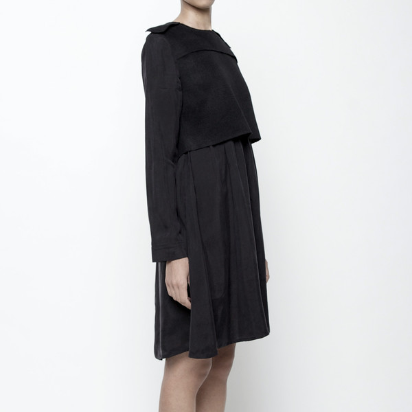 7115 by Szeki Wool Vest Long Sleeve Dress 7115 by Szeki Wool Vest Long Sleeve Dress