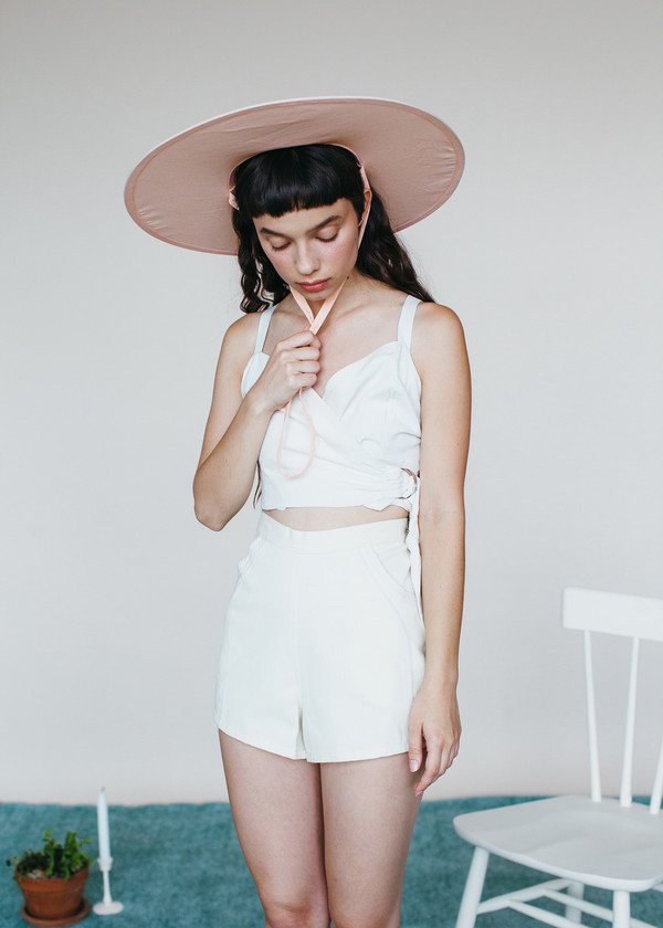 Samantha Pleet Curtain Shorts - Ivory Samantha Pleet Curtain Shorts - Ivory