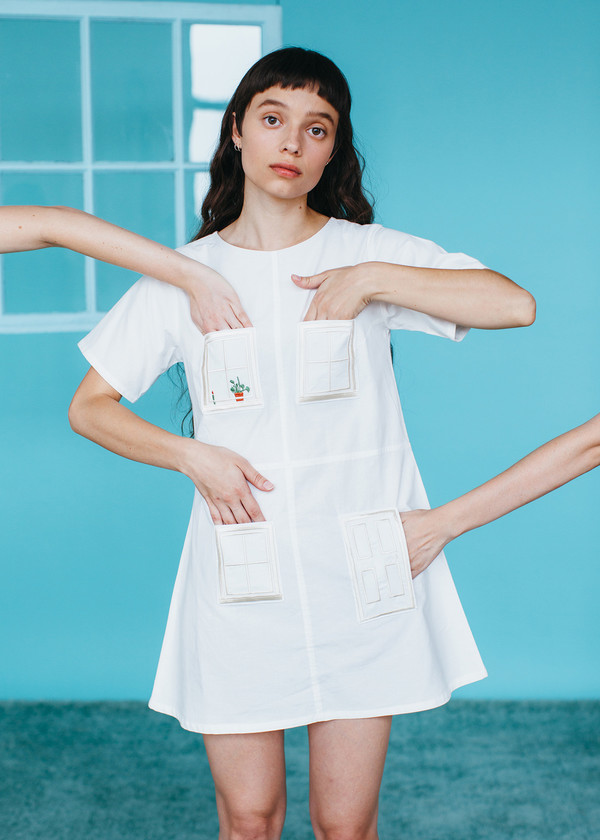 Samantha Pleet House Dress - Ivory Samantha Pleet House Dress - Ivory