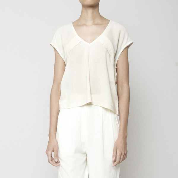 7115 by Szeki Folded V-Neck Blouse 7115 by Szeki Folded V-Neck Blouse
