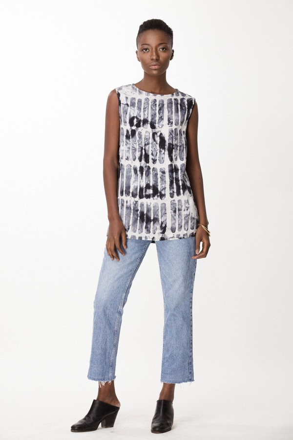 Osei-Duro Taifa Top in Black Chalk Osei-Duro Taifa Top in Black Chalk