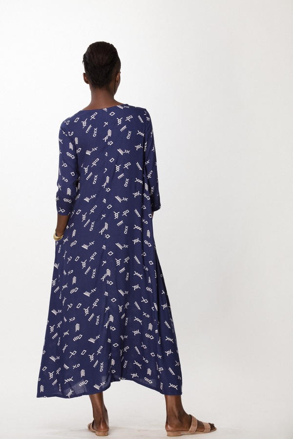 Osei-Duro Nima Long Dress in Cobalt Jot Osei-Duro Nima Long Dress in Cobalt Jot