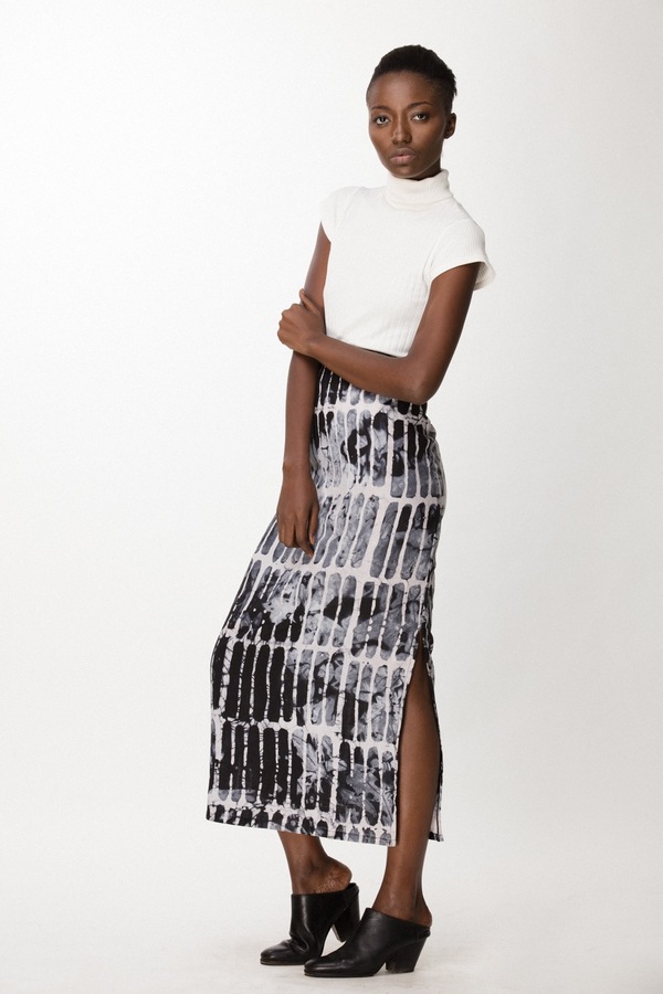 Osei-Duro Column Skirt in Black Chalk Osei-Duro Column Skirt in Black Chalk