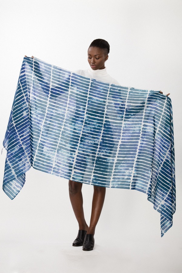 Osei-Duro Bena Scarf in Marine Chalk Osei-Duro Bena Scarf in Marine Chalk