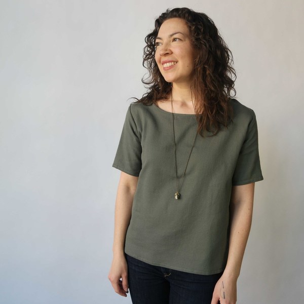 Curator Hanna Matty Tee in Dusty Green Curator Hanna Matty Tee in Dusty Green