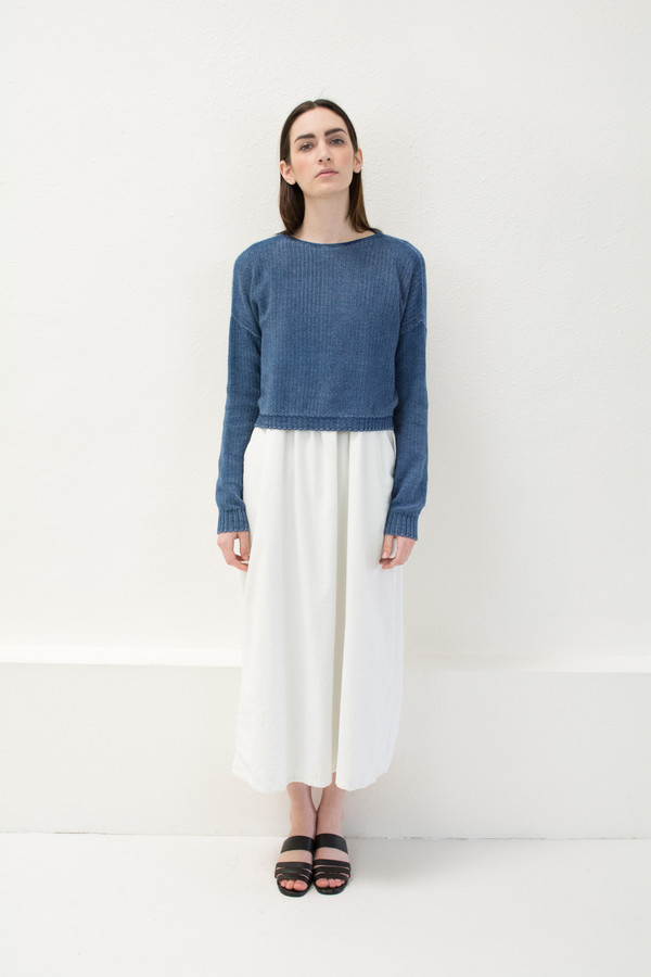 Micaela Greg Indigo Crop Sweater Micaela Greg Indigo Crop Sweater
