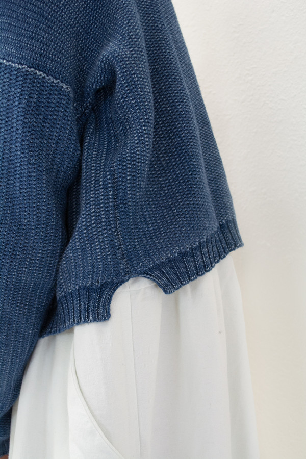 Micaela Greg Indigo Crop Sweater Micaela Greg Indigo Crop Sweater