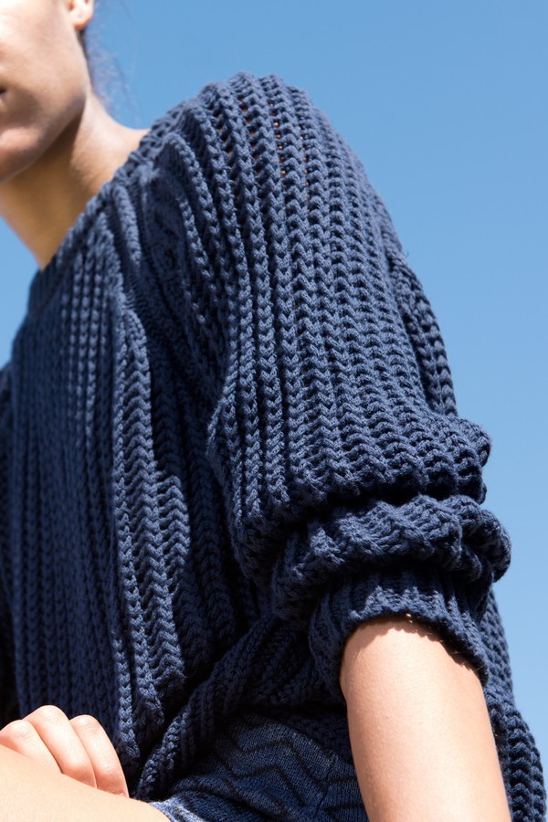 Micaela Greg Navy Chain Sweater Micaela Greg Navy Chain Sweater