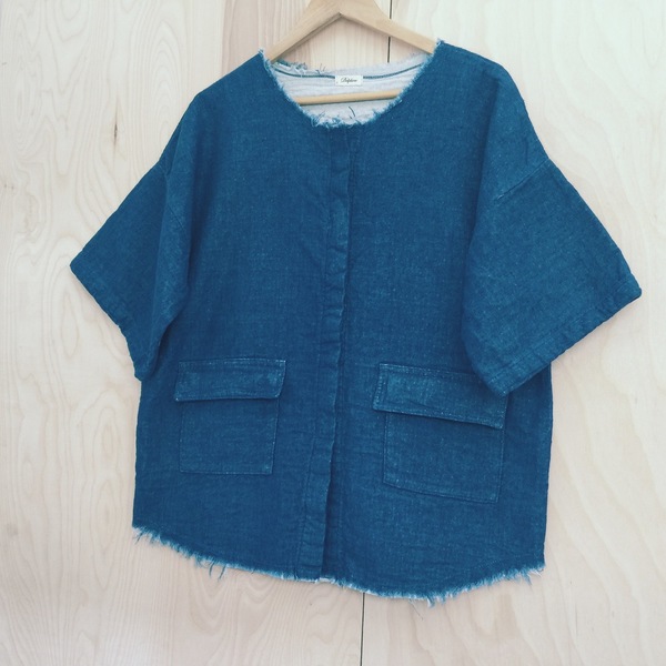 Savannah Shirt Jacket Atelier Delphine. Indigo Dyed Savannah Shirt Jacket Atelier Delphine. Indigo Dyed