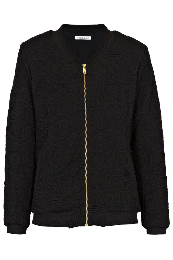 Rodebjer Black Pop Embossed Bomber Jacket Rodebjer Black Pop Embossed Bomber Jacket