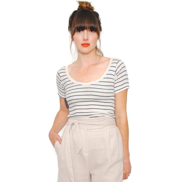 Curator Maisie Tee Blue/Grey Stripes Curator Maisie Tee Blue/Grey Stripes