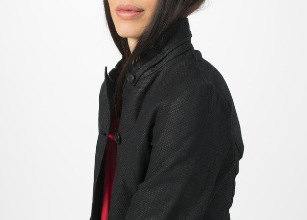 Rundholz Dip Woven Linen Blend Jacket - Black Rundholz Dip Woven Linen Blend Jacket - Black