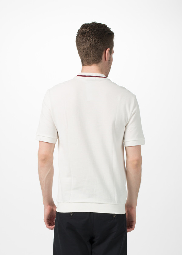 Men's Fred Perry Crew Neck Pique T-Shirt - White Men's Fred Perry Crew Neck Pique T-Shirt - White
