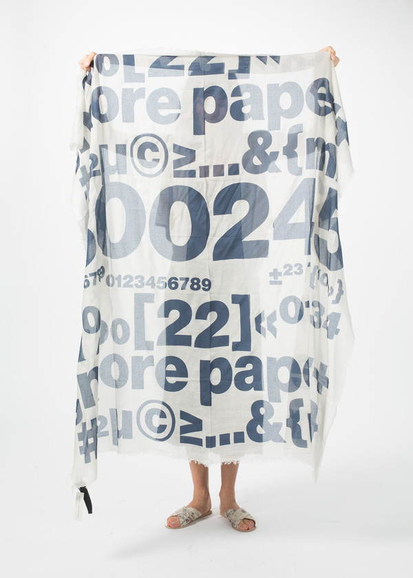 Rundholz BL Large Print Text Scarf - Coconut Rundholz BL Large Print Text Scarf - Coconut