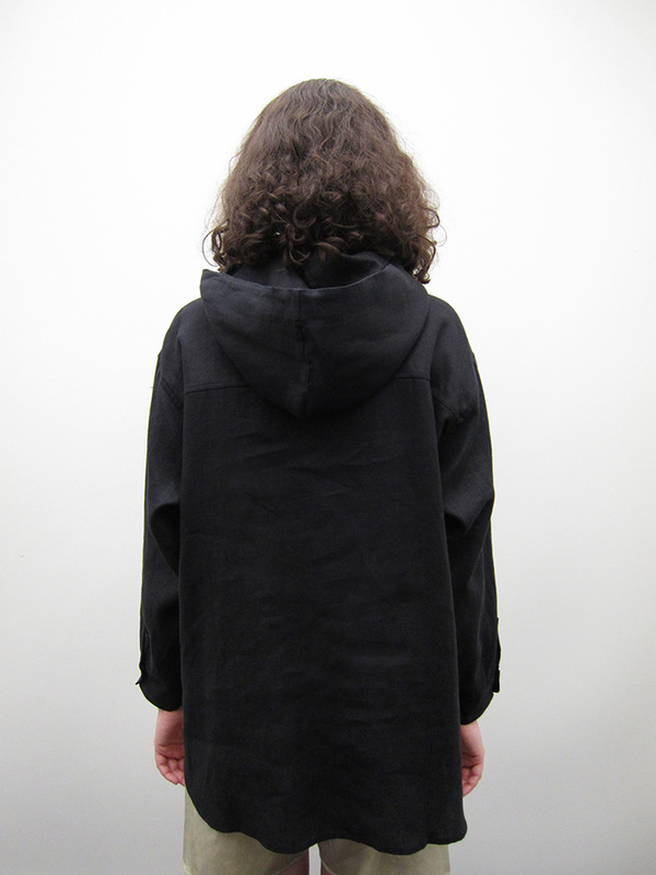 Unisex 69 Hiking Shirt, Black Linen Unisex 69 Hiking Shirt, Black Linen