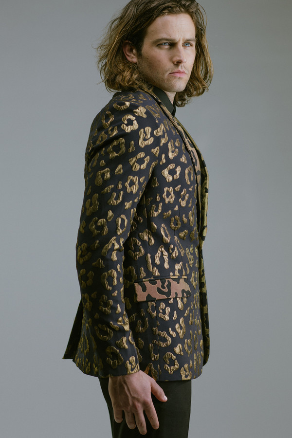 Men's Any Old Iron Gold Leopard Suit Men's Any Old Iron Gold Leopard Suit