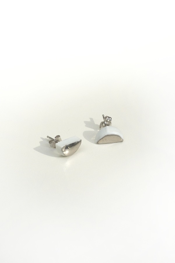 Jujumade 14K white gold half moon earring Jujumade 14K white gold half moon earring
