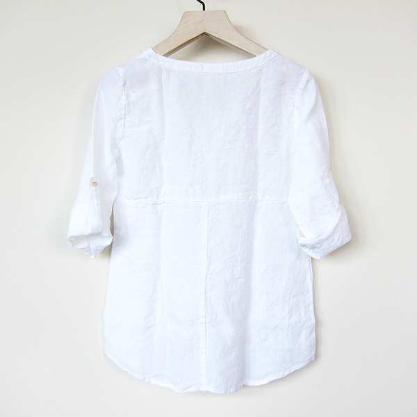 Nuthatch washed linen tab tunic - white Nuthatch washed linen tab tunic - white